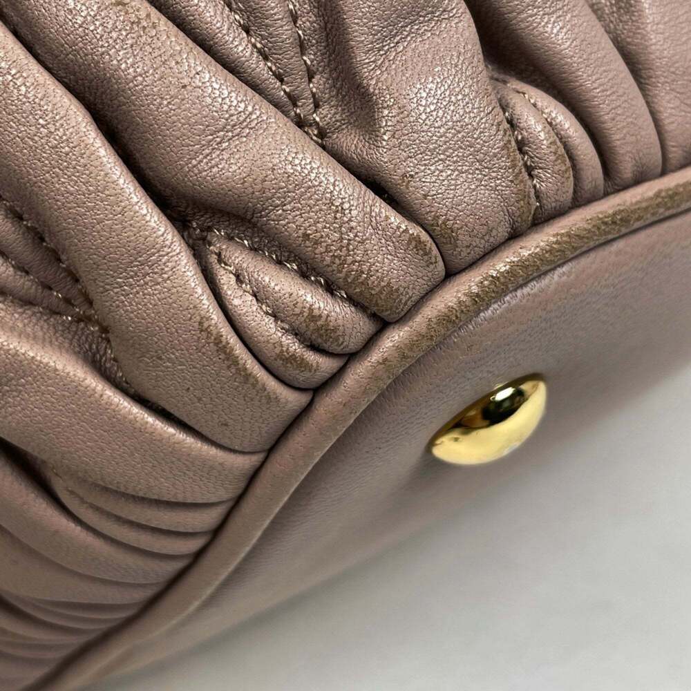 Miu Miu Miu Matelasse Handbag, 2-Way Shoulder Bag, Gathered Leather Pink Beig... - Picture 3 of 8